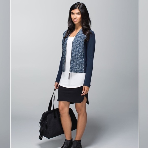 Lululemon Cardigan & Again Exploded Sashiko Star Inkwell Ghost / Inkwell - Picture 2 of 13